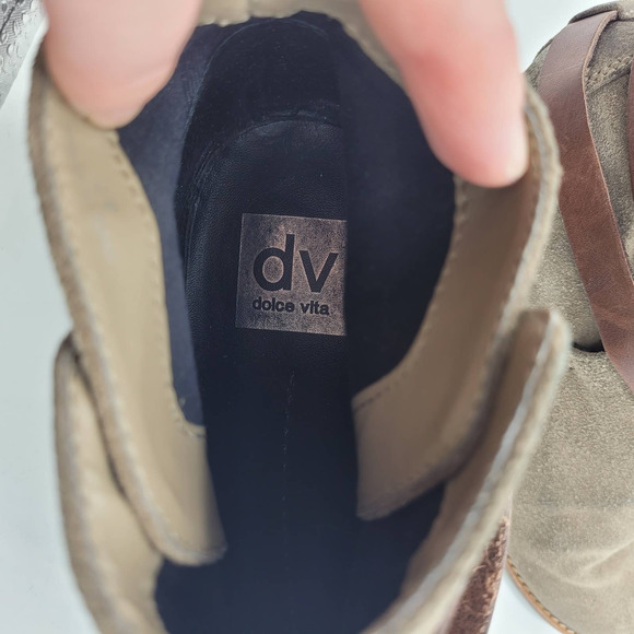 Dolce Vita DV Calia Tan Suede Strappy Ankle Booties Womans Size 8.5 - Picture 6 of 7